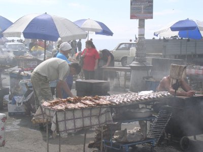 Omul fish is local delicatose and smoked every day fresh.