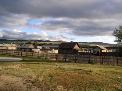 Village in cloudy Olchon