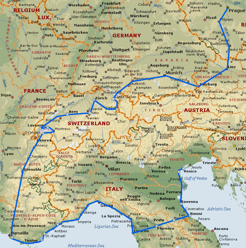 Mapa cesty